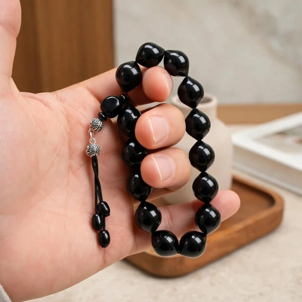 BlackCraft Oltu Taşı Mini Boy Şalgami Tespih - Resim 2