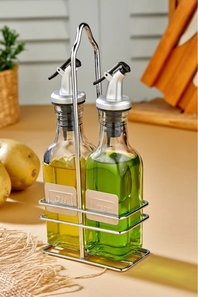 Cooker 2'li 150 ml Stantlı Cam Yağdanlık, Sosluk, Baharatlık Seti CKR2956 ürün görseli 1