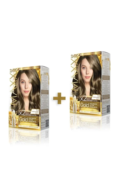 MAXX DELUXE 2'li Golden Beauty Set Saç Boyası 7.3 Fındık Kabuğu ürün görseli 1