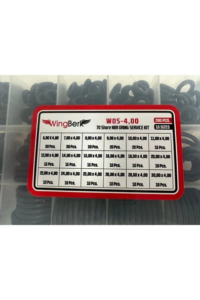 Wingberk 4,00 MM 70 SHORE NBR ORİNG SETİ - Resim 3