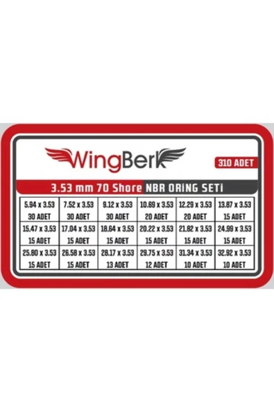 Wingberk 3.53mm Kalınlık Oring Seti - Resim 3