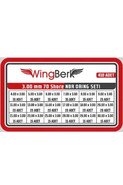 Wingberk 3.00mm Kalınlık Oring Seti - Resim 2