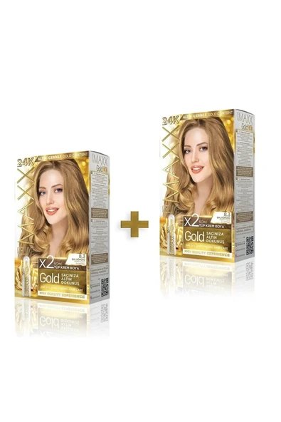 MAXX DELUXE 2'li Golden Beauty Set Saç Boyası 8.3 Bal Köpüğü ürün görseli 1