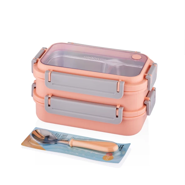 Vagon Çelik Beslenme Kutusu Lunch Box Paslanmaz 1200 Ml Bl2215 (Karışık Renk 1 Adet) ürün görseli 1