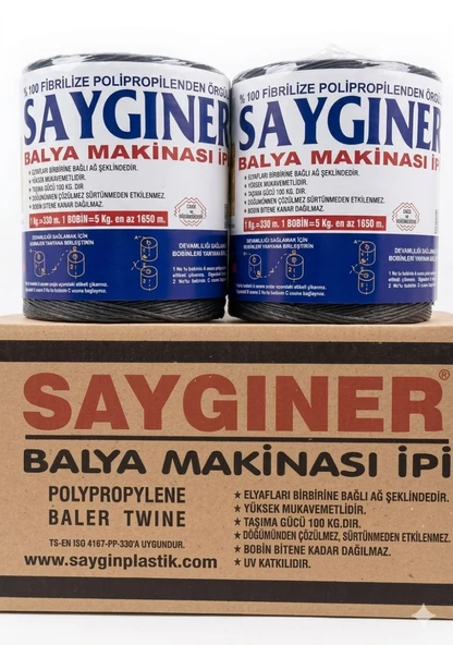 Saygıner Balya İpi 10 KG (5+5 KG 2 Bobin) ürün görseli 1