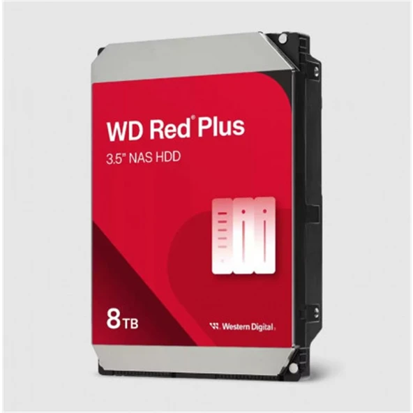 8 TB WD RED PLUS SATA3 5640RPM 256MB WD80EFPX (3 YIL RESMI DIST GARANTILI) ürün görseli 1
