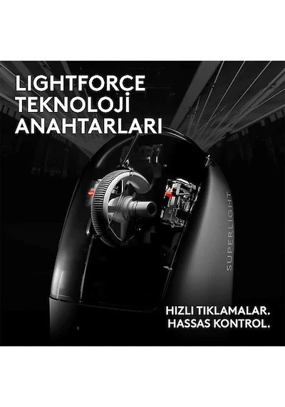 Logitech 910-007532 GPROX SUPERLIGHT 2C Kablosuz Oyuncu Mouse Siyah - Resim 6