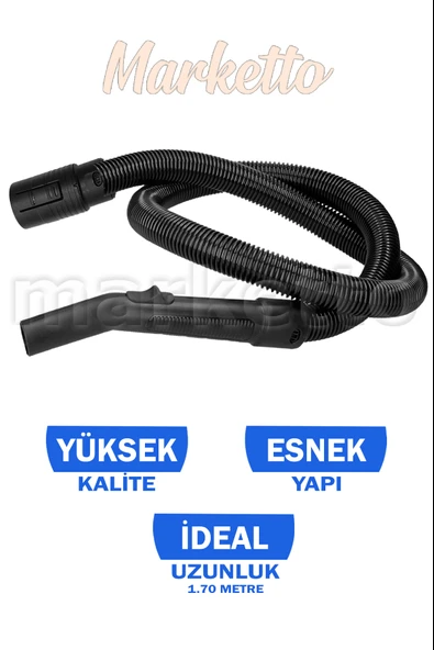 Bosch BGS 41PET1 / BGC41Q69 / BGS41X300 Uyumlu Dayanıklı Hortumu Siyah ürün görseli 1