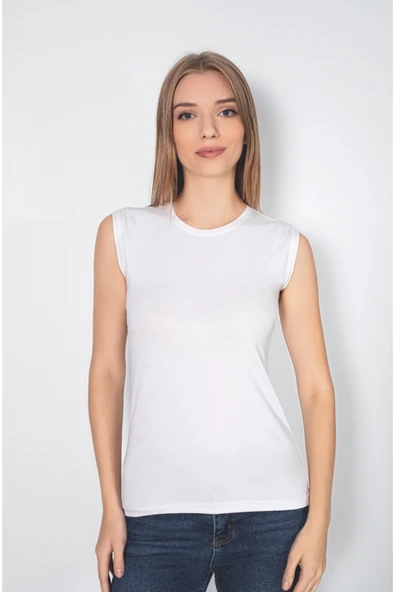 LUMİNUR Kadın Sıfır Kol Siyah Beyaz Badi Body ürün görseli 1