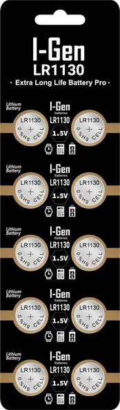 I-Gen Lr1130 (Ag10) 10'lu Paket Özel Alkalın Düğme Pil ürün görseli 1