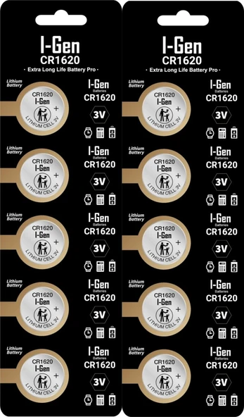 I-Gen Cr1620 Pil 10lu Paket Lityum Düğme Pil 3V 1620 ürün görseli 1