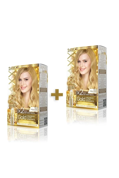 MAXX DELUXE 2'li Golden Beauty Set Saç Boyası 9.0 Buğday Sarısı ürün görseli 1