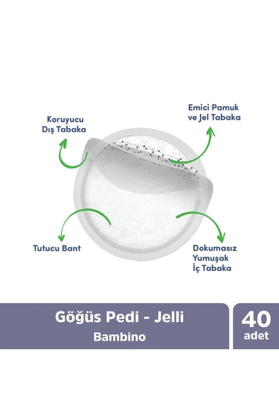 Bambino Göğüs Pedi - Jelli 40 Adet - Resim 2