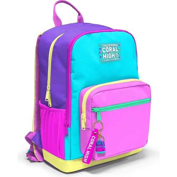 Coral High Çok Renkli Dört Bölmeli Okul Sırt Çantası 23676 ürün görseli 1