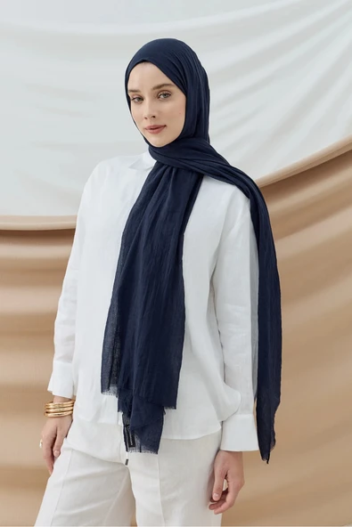 Aya Serisi Şal - Lacivert - Resim 3
