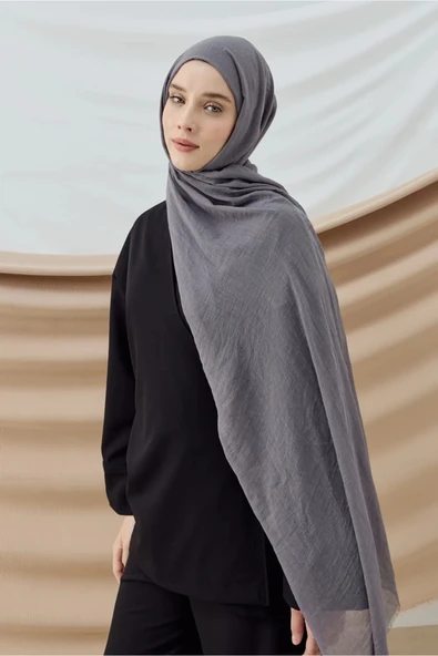 Aya Serisi Şal - Koyu Gri - Resim 2