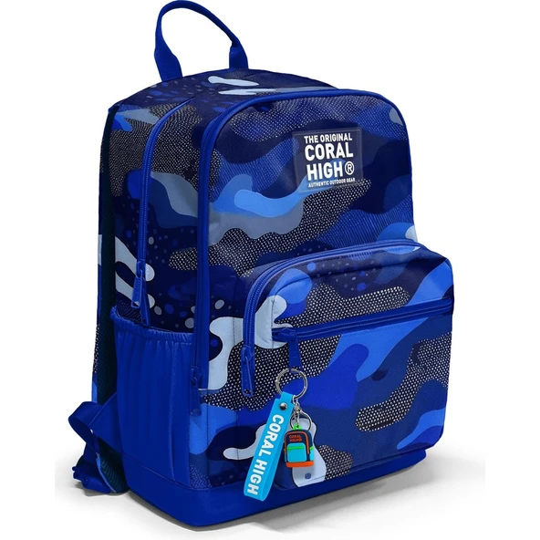 Coral High Lacivert Saks Kamuflaj Desenli Okul Sırt Çantası 23689 ürün görseli 1