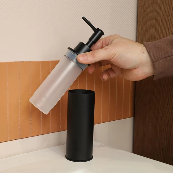 Kobos Yuvarlak Banyo Seti Mat Siyah - Resim 4