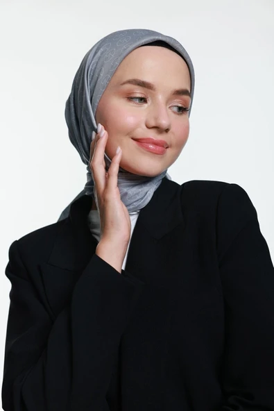 Mk Pamuk Eşarp Gri - Resim 2