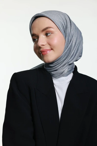Mk Pamuk Eşarp Gri - Resim 3