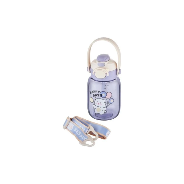 Vagonlife VGN2028 Askılı Pipetli Matara 600 ml Mor ürün görseli 1