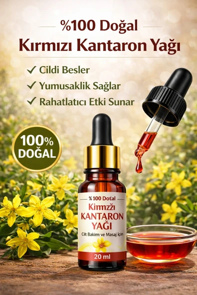 genel tr Kırmızı Kantaron Yağı 20 ML – %100 Doğal Kantaron Yağı Cilt Bakım ve Masaj İçin ürün görseli 1