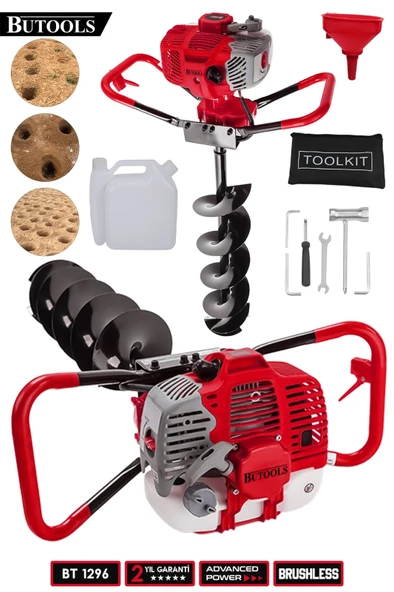 BUTOOLS BS-28 Çelik Şanzuman Benzinli Toprak Burgu Makinesi Fidan Dikme Makinesi ürün görseli 1