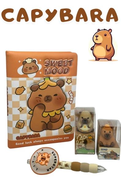 Mikro CAPYBARA GÜNLÜK-HATIRA DEFTERİ VERSATİL SET ürün görseli 1