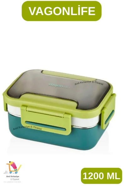 Vagonlife 1200 ML 3 BÖLMELİ PASLANMAZ ÇELİK LUNCHBOX - 3 RENK ürün görseli 1