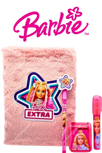 Barbie Lisanslı Pembe Hatıra & Günlük Defteri Çizgili Ve Kalem Seti ürün görseli 1
