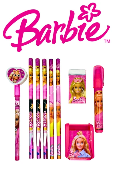 Barbie BARBİE Lisanslı Kurşun Kalem,ve Yumurtlayan Set 9 PARÇA ürün görseli 1