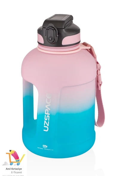 Uzspace PİPETLİ Motivasyon Matarası 1700 Ml Mega Büyük Boy Çift Renk 2 Farklı Renk ürün görseli 1