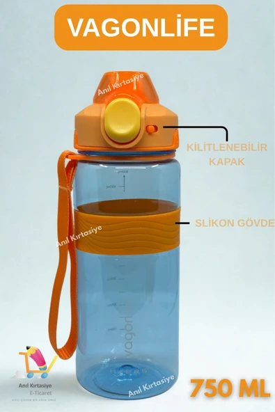 Vagonlife TRİTAN 750 ML MATARA BİLEK ASKI-KAYDIRMAZ SLİKON GÖVDE ürün görseli 1