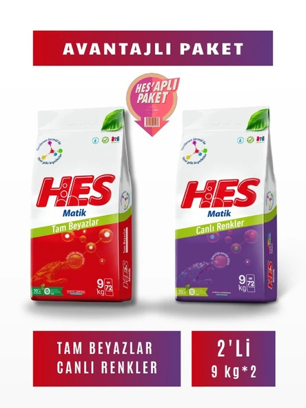 Hes Matik Beyazlar / Renkliler 9x2 ürün görseli 1