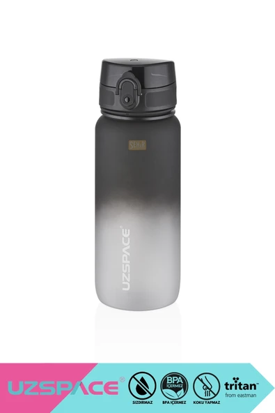 Uzspace 650ml Yeni Çift Renkli Sızdırmaz BPA İçermez Kilitlenebilir Kapaklı Motivasyonel Tritan Su Matarası ürün görseli 1