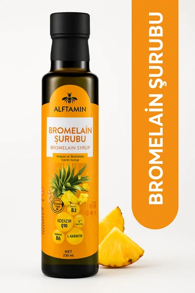 ALFTAMİN Bromelain Ananas İçeren Şurub | L-Karnitin - Koenzim Q10 ve Vitamin Destekli Ananas Ekstratı ürün görseli 1