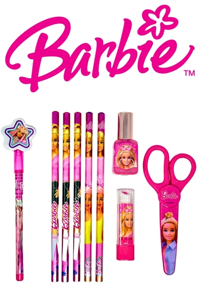 Barbie BARBİE Kurşun Kalem ve Okul Seti 9 PARÇA ürün görseli 1