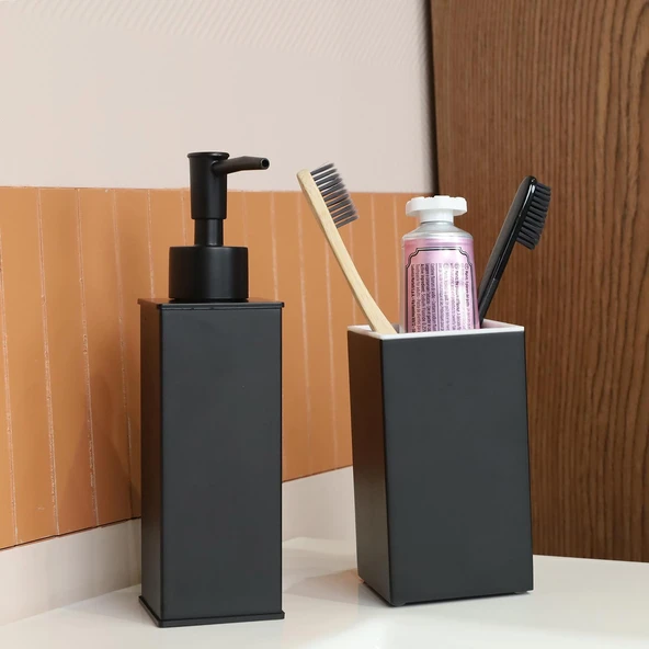 Kobos Kare Banyo Seti Mat Siyah - Resim 3