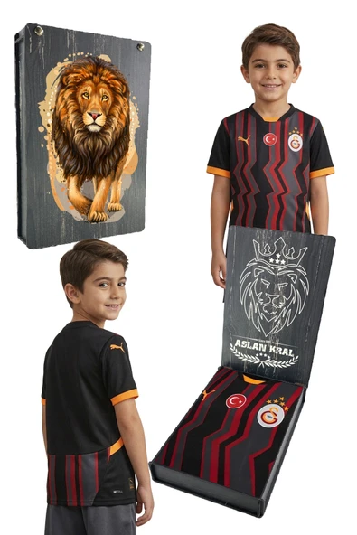 GALATASARAY ORJİNAL LİSANSLI PUMA ÇOCUK SİYAH FORMA UV KUTU HEDİYELİ ürün görseli 1