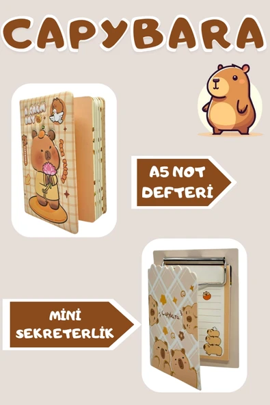 Mikro CAPYBARA MEGA KIRTASİYE SETİ 9 PARÇA - Resim 2