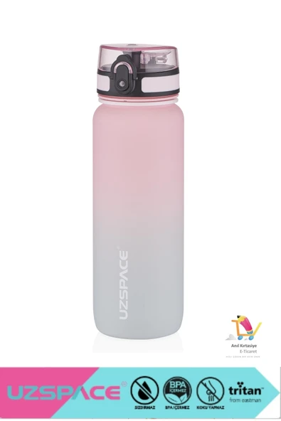 Uzspace 800ml -yeni Ebat-çift Renk Motivasyon Tritan Su Matarası Softtouch ürün görseli 1