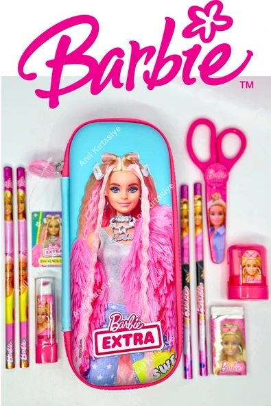 Barbie Lisanslı Eva Kalemlik ve Mega Okul Seti 10 PARÇA ürün görseli 1