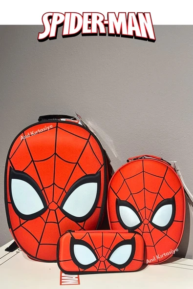 Marvel Spider-Man Spider-man Lisanslı Kabartmalı İlkokul Çanta, Beslenme,Kalem Kutusu Seti ürün görseli 1