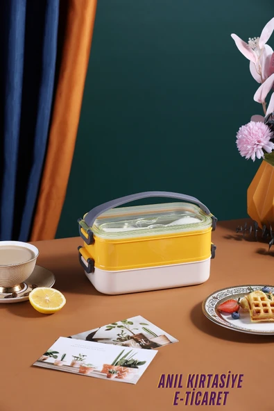 Vagonlife VAGONLİFE  Lunch Box Ofis-Okul İçin Taşınabilir Çelik Sefer Tası/Yemek Kutusu ürün görseli 1