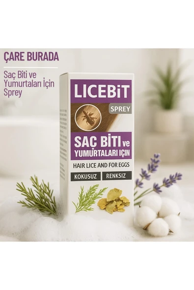 Çare Burada Licebit - Saç Biti ve Yumurtaları İçin Saç Spreyi 75 Ml (Kokusuz, Böcek İlaçsız, Renksiz) ürün görseli 1
