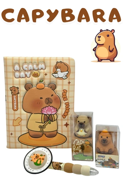 Mikro CAPYBARA GÜNLÜK-HATIRA DEFTERİ VERSATİL SET ürün görseli 1