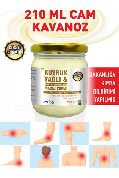 detoksaura Esila Kuyruk Yağlı Bamya Tohumlu Masaj Kremi 210 ml ürün görseli 1