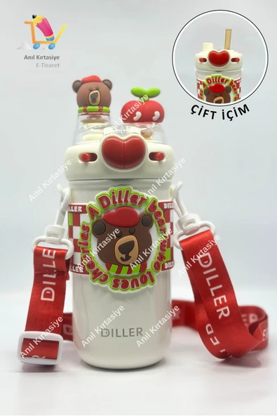 Vagonlife Diller Hayvan Figürlü Çift Kapak Çelik Termos 520 ML ürün görseli 1