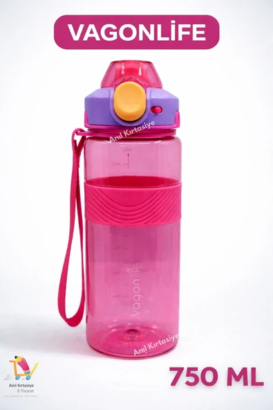 Vagonlife TRİTAN 750 ML MATARA BİLEK ASKILI-KAYDIRMAZ SLİKON GÖVDE ürün görseli 1