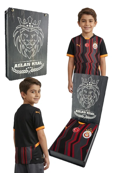 GALATASARAY ORİJİNAL LİSANSLI PUMA ÇOCUK SİYAH FORMA LAZER KUTU HEDİYELİ ürün görseli 1